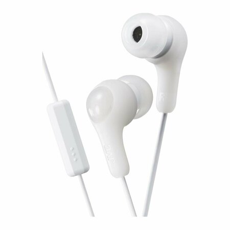 JVC Gumy Gamer Earbuds with Microphone, White HAFX7GW